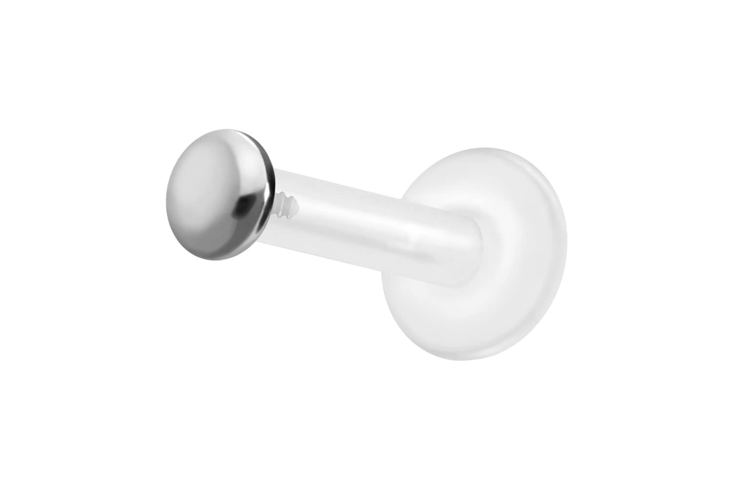 PTFE Labret Piercing mit Innengewinde + Titan-Aufsatz FLACH